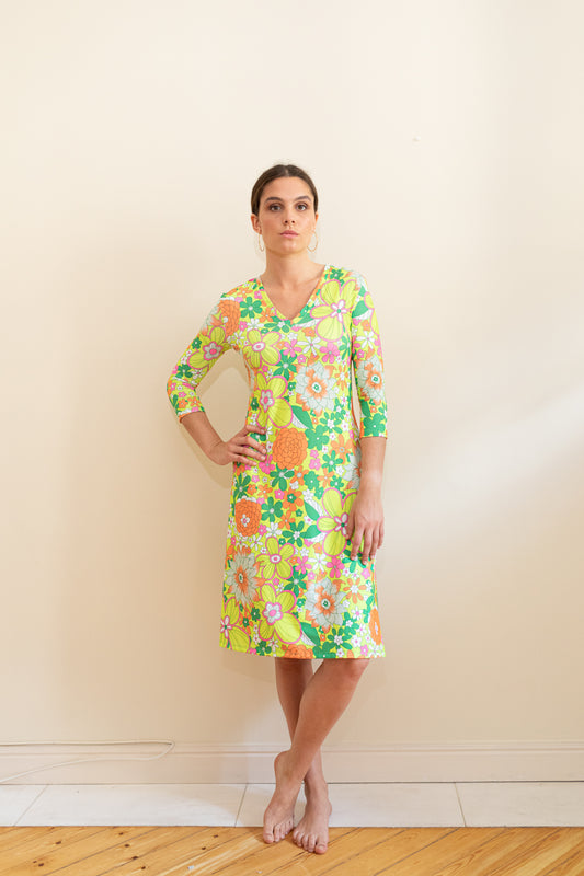 Vestido Sacha pistacho flowers